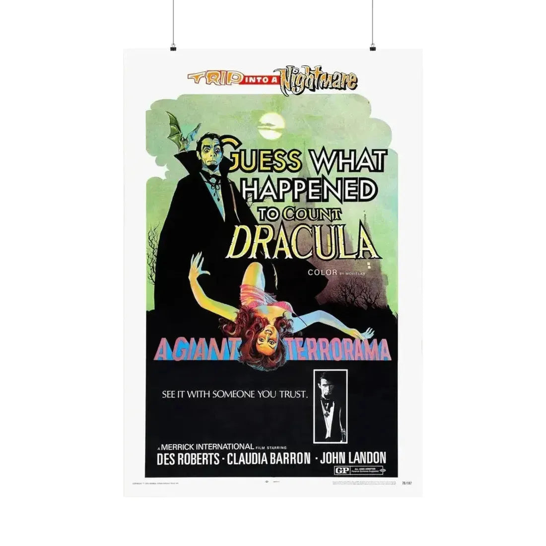 GUESS WHAT HAPPENED TO COUNT DRACULA 1971 - Paper Movie Poster - The Sticker Space