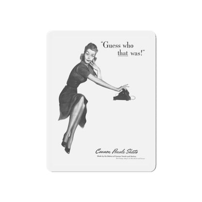 Guess who that was, Cannon Percale Sheets ad, 1944 (Magazine Illustration) Refrigerator Magnet