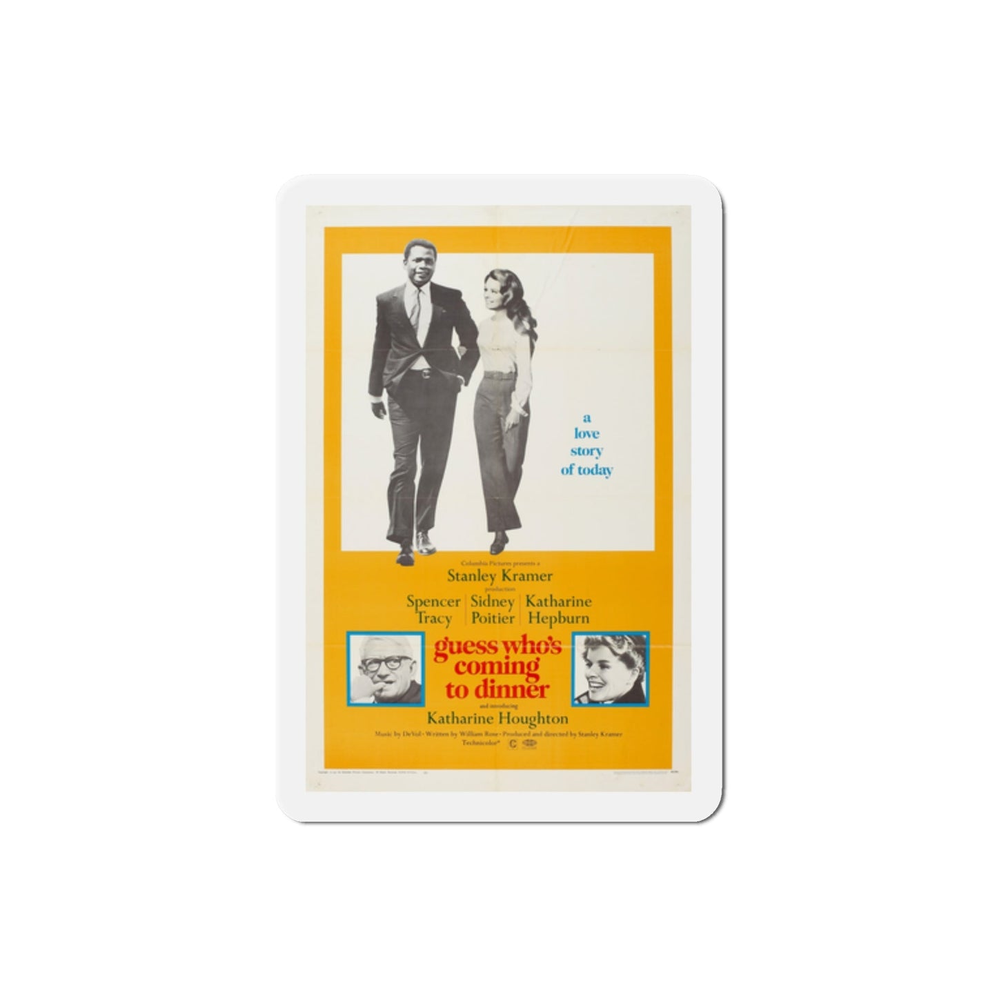 Guess Who's Coming to Dinner 1967 Movie Poster Die-Cut Magnet-2 Inch-The Sticker Space