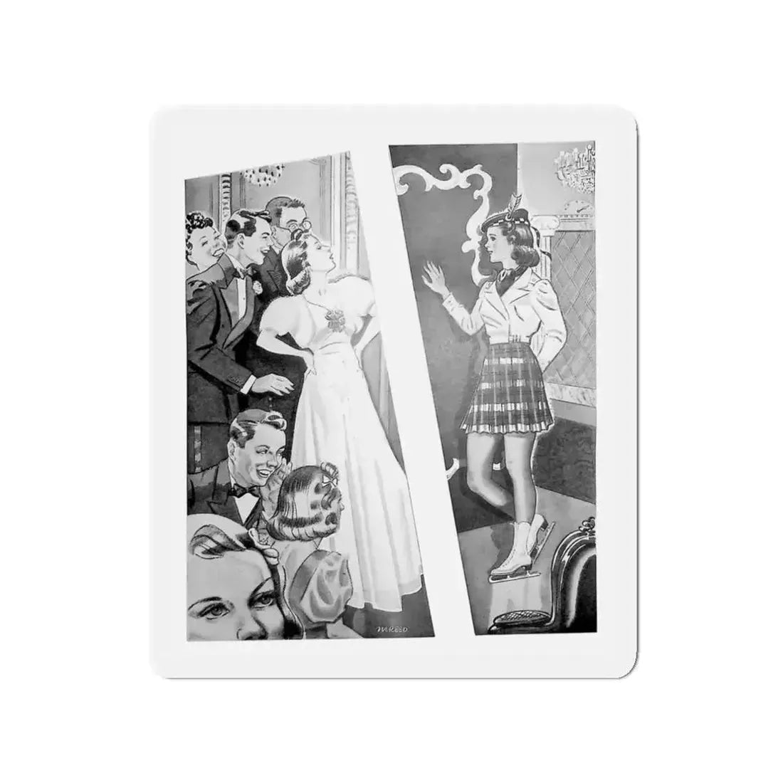 Guest of Honor, The American Girl, December 1938 (Magazine Illustration) Refrigerator Magnet - The Sticker Space
