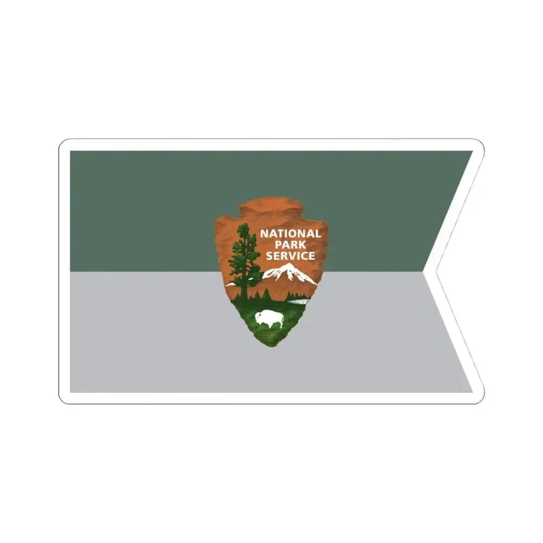 Guidon of the United States National Park Service (United States) STICKER Vinyl Kiss-Cut Decal 4 Inch White - The Sticker Space