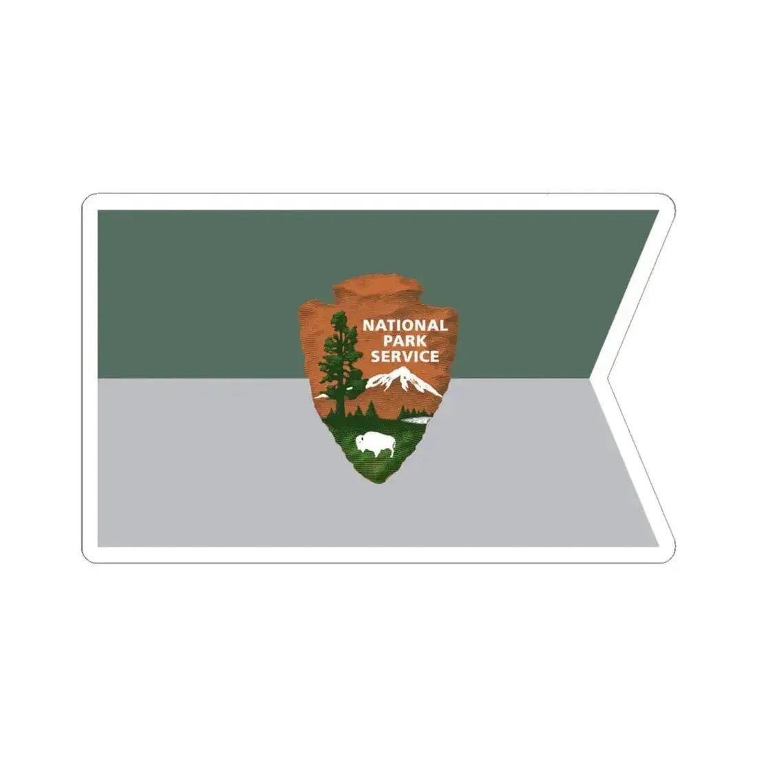Guidon of the United States National Park Service (United States) STICKER Vinyl Kiss-Cut Decal 6 Inch White - The Sticker Space