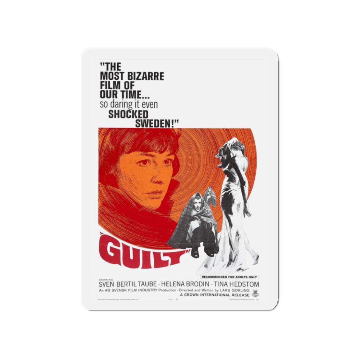 GUILT 1965 Movie Poster - Die-Cut Magnet-2" x 2"-The Sticker Space