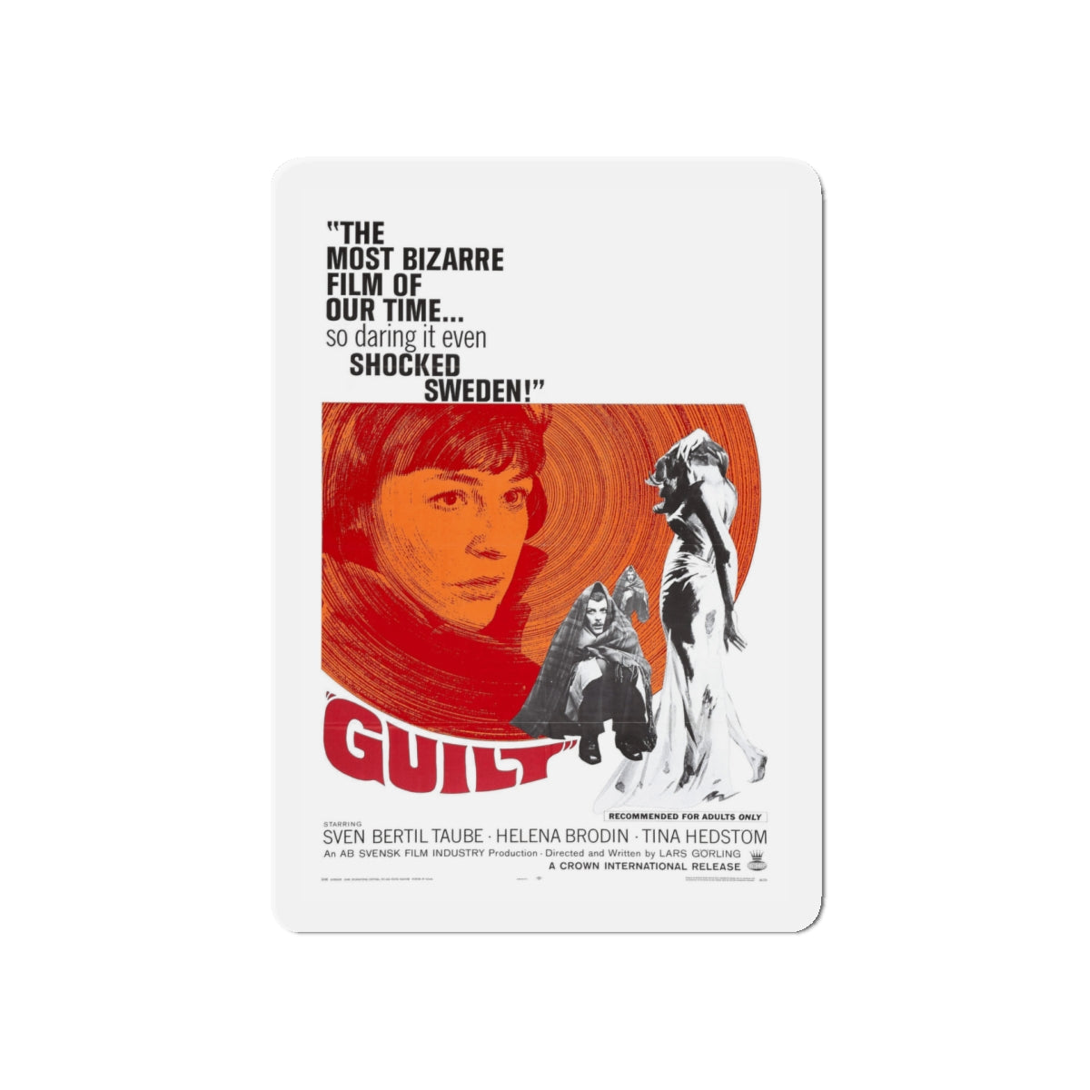 GUILT 1965 Movie Poster - Die-Cut Magnet-5" x 5"-The Sticker Space