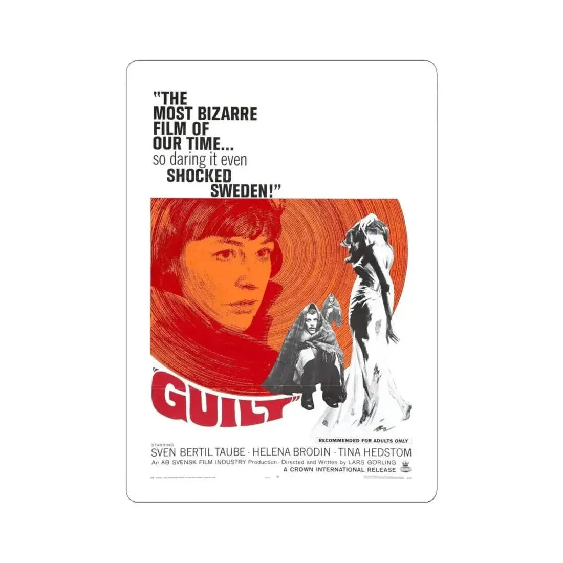 GUILT 1965 Movie Poster - STICKER Vinyl Kiss-Cut Decal 6 Inch White - The Sticker Space