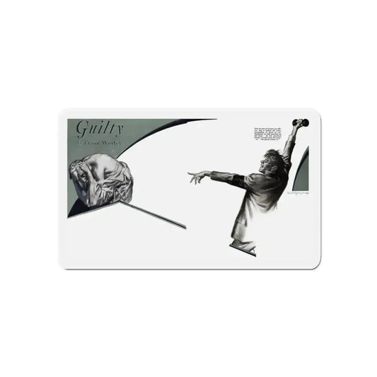 Guilty (1), Redbook, July 1935 (Magazine Illustration) Refrigerator Magnet 6 Inch Die-Cut - The Sticker Space