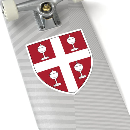 Gules a cross argent between four cups argent (United Kingdom) (Coat of Arms) STICKER Vinyl Kiss-Cut Decal - The Sticker Space
