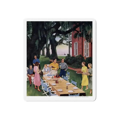 Gulf Coast Shrimp Supper, Collier's,  March 19, 1954 (Magazine Illustration) Refrigerator Magnet - The Sticker Space