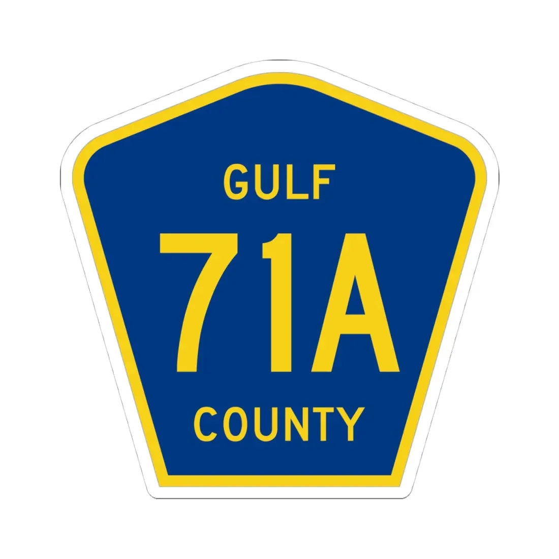 Gulf County 71A (Florida) (Road Sign) STICKER Vinyl Kiss-Cut Decal 4 Inch White - The Sticker Space