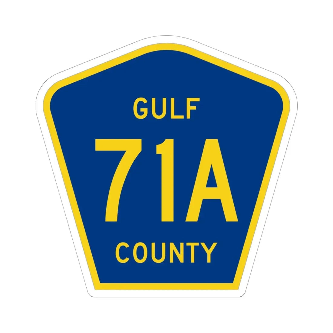 Gulf County 71A (Florida) (Road Sign) STICKER Vinyl Kiss-Cut Decal 6 Inch White - The Sticker Space