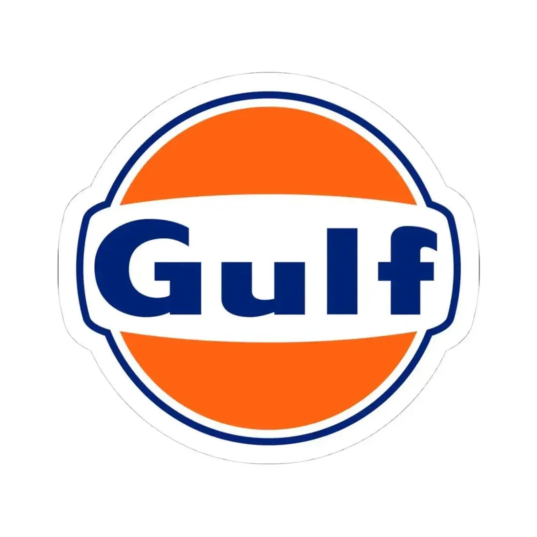 Gulf (Logo) STICKER Vinyl Kiss-Cut Decal 4 Inch White - The Sticker Space