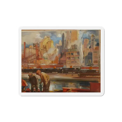 Gulf Refining Co. Ad Illustration (Magazine Illustration) Refrigerator Magnet - The Sticker Space