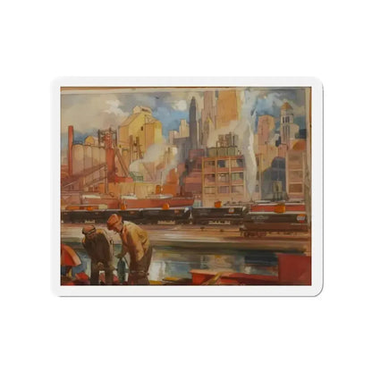 Gulf Refining Co. Ad Illustration (Magazine Illustration) Refrigerator Magnet - The Sticker Space