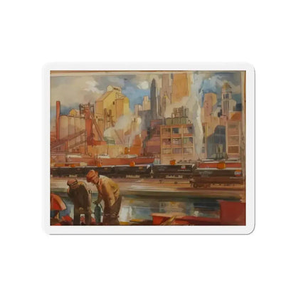 Gulf Refining Co. Ad Illustration (Magazine Illustration) Refrigerator Magnet - The Sticker Space