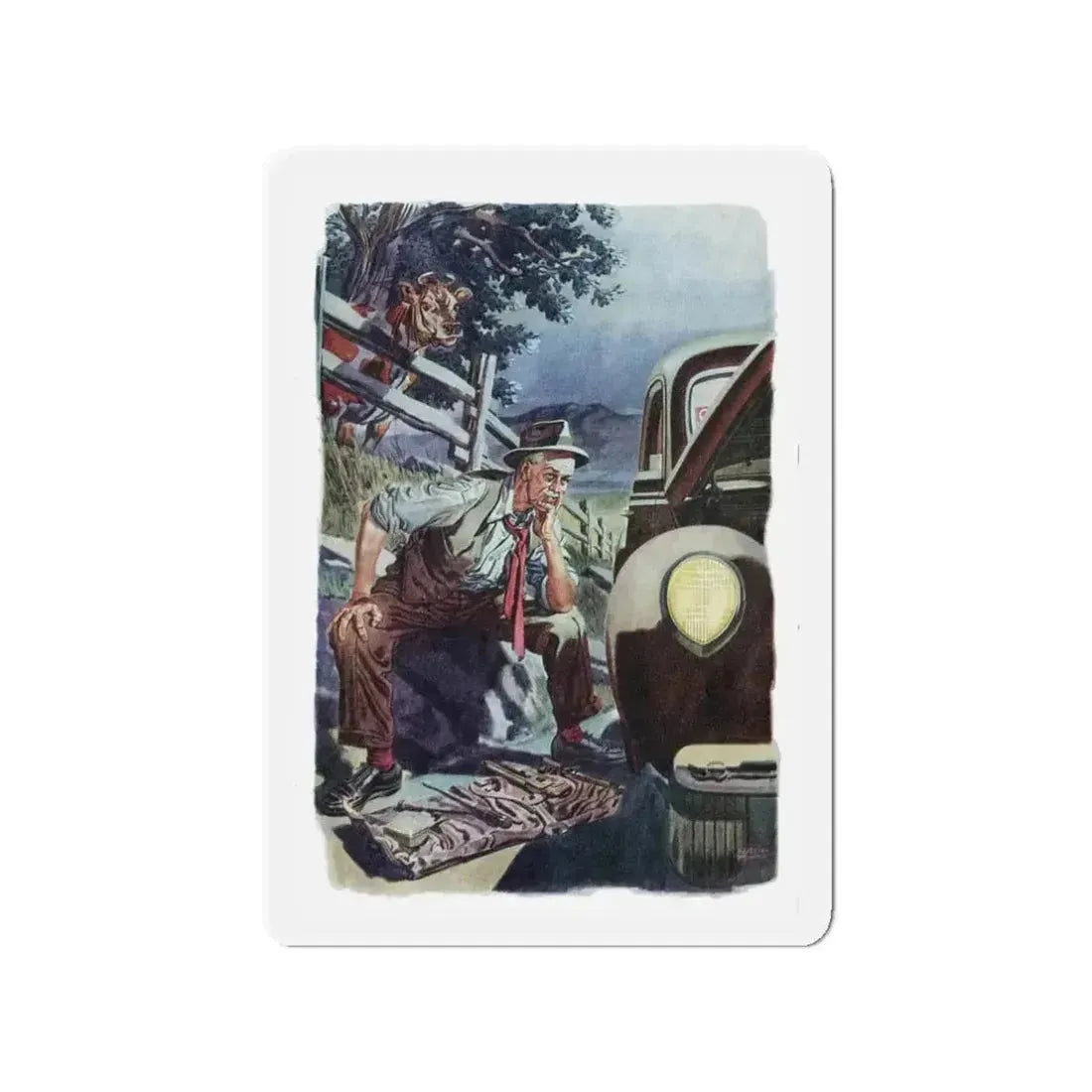 Gulfpride ad, The Saturday Evening Post, May 6, 1944 (Magazine Illustration) Refrigerator Magnet - The Sticker Space