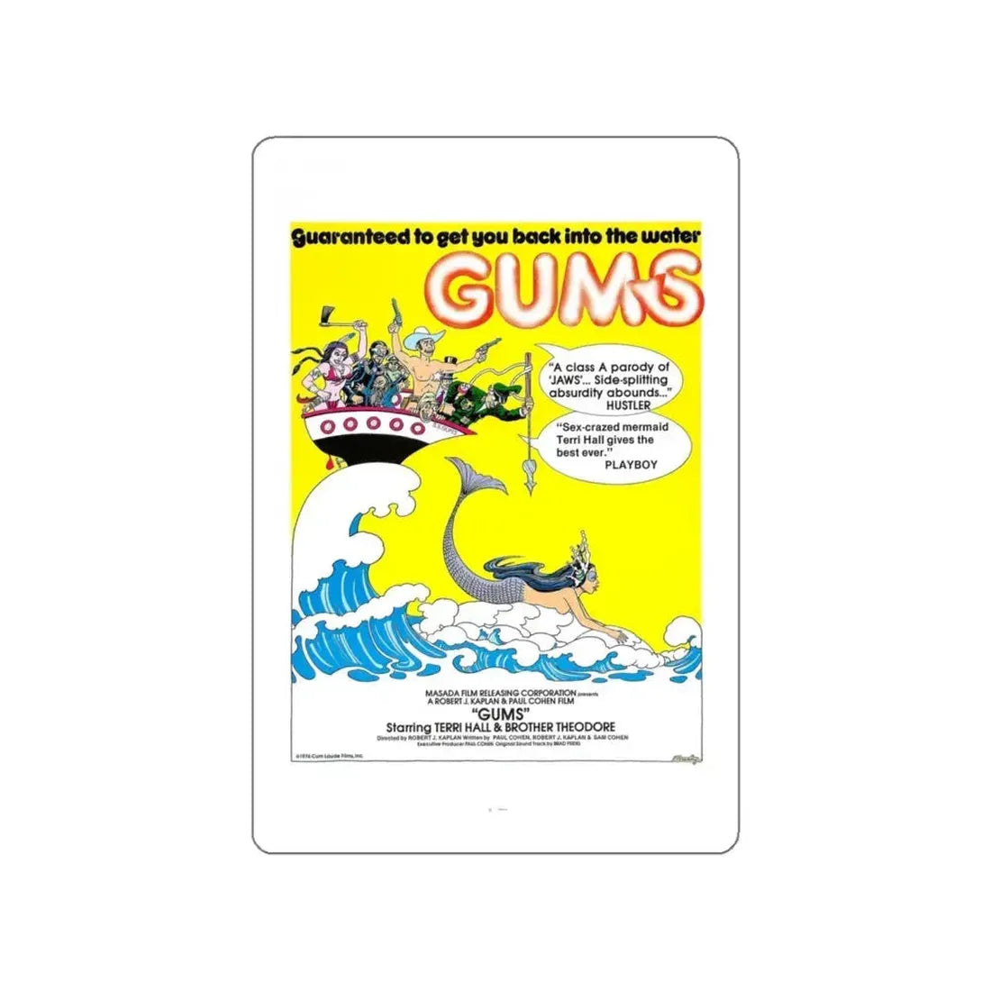 GUMS 1976 Movie Poster STICKER Vinyl Die-Cut Decal 5 Inch - The Sticker Space