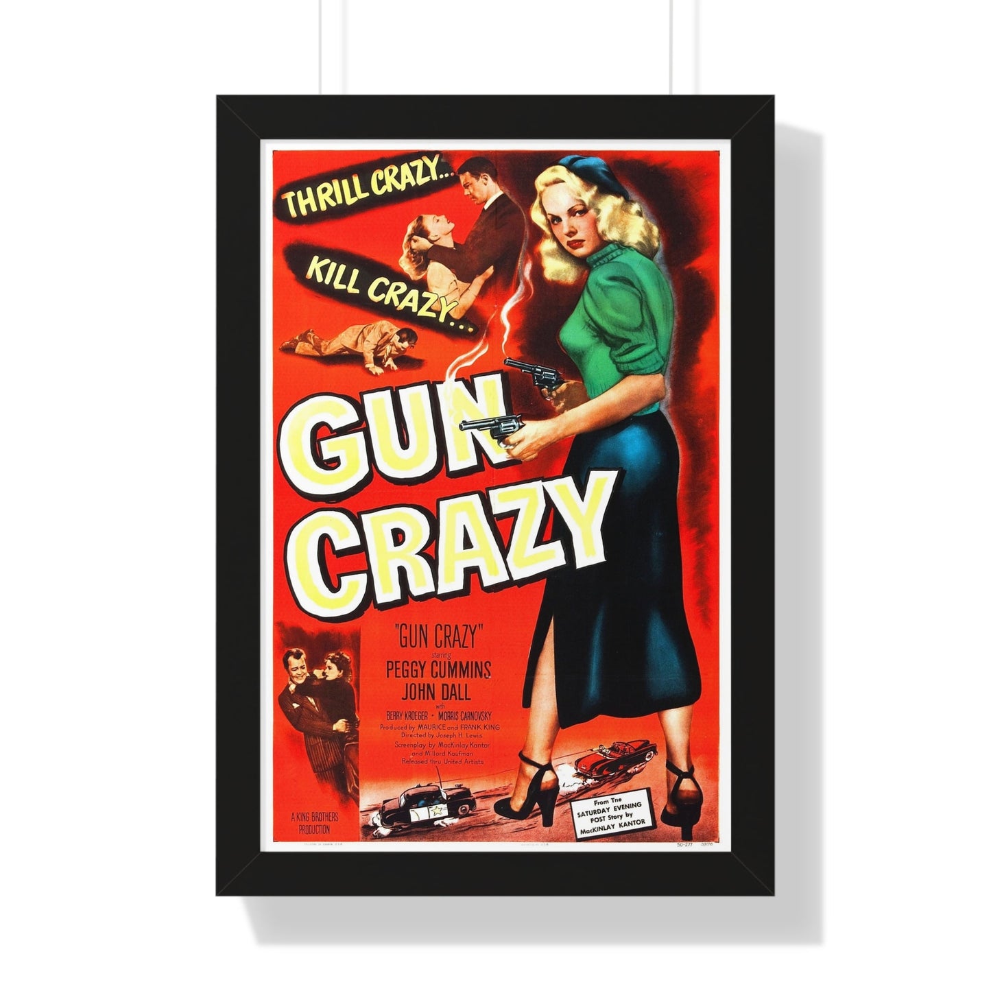 GUN CRAZY (DEADLY IS THE FEMALE) 1950 - Framed Movie Poster-16″ x 24″-The Sticker Space