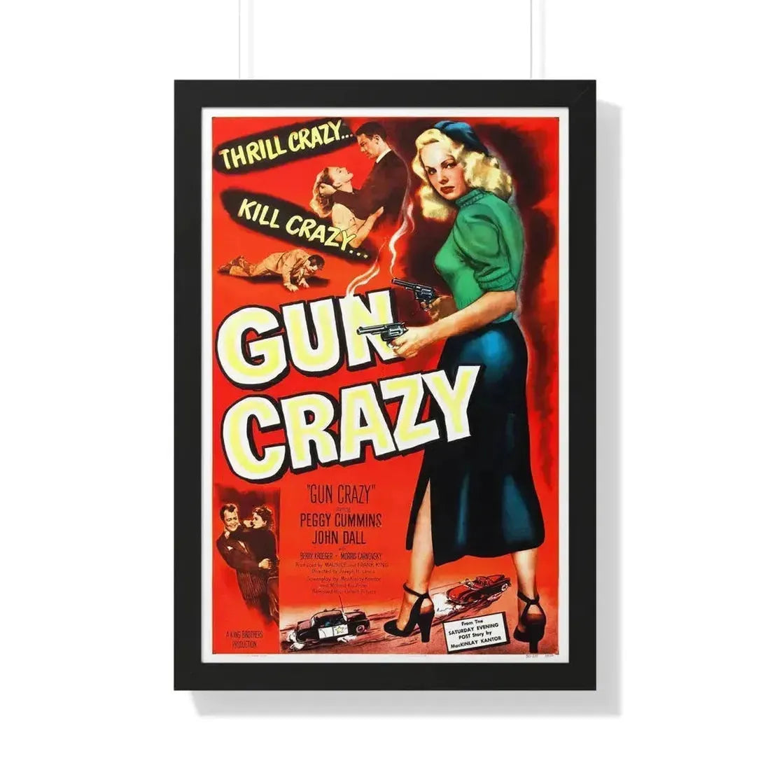 GUN CRAZY (DEADLY IS THE FEMALE) 1950 - Framed Movie Poster 20" x 30" Black - The Sticker Space