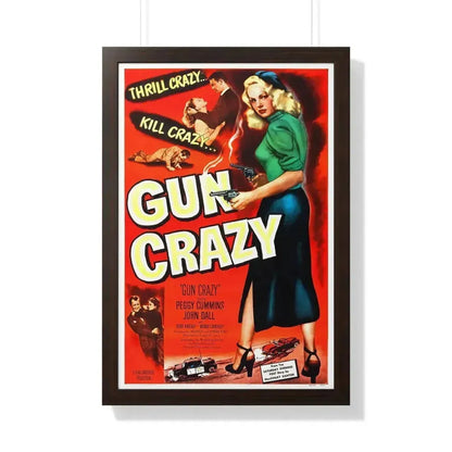 GUN CRAZY (DEADLY IS THE FEMALE) 1950 - Framed Movie Poster 20" x 30" Walnut - The Sticker Space