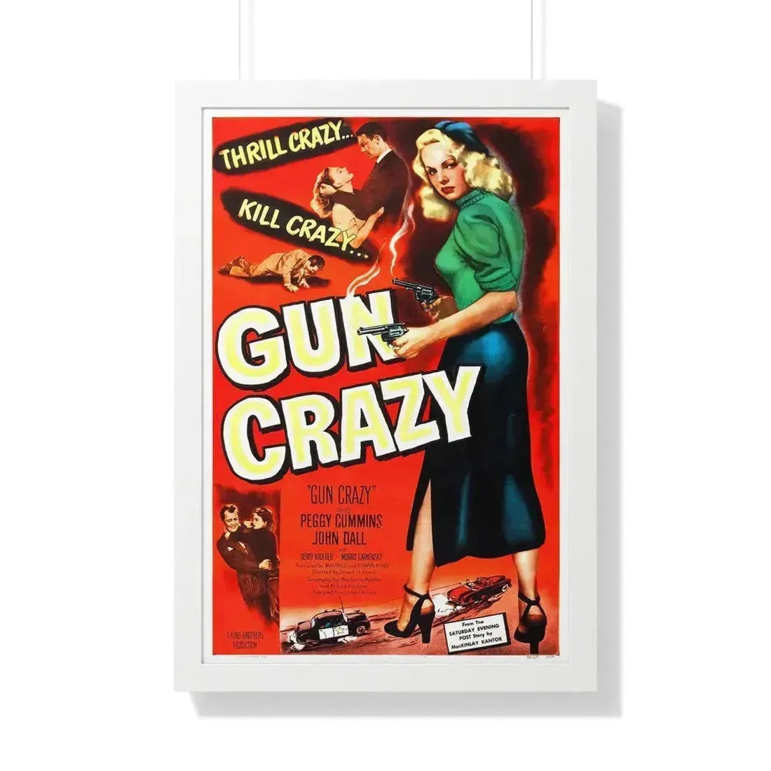 GUN CRAZY (DEADLY IS THE FEMALE) 1950 - Framed Movie Poster 20" x 30" White - The Sticker Space
