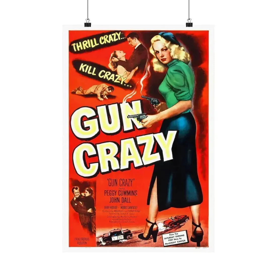 GUN CRAZY (DEADLY IS THE FEMALE) 1950 - Paper Movie Poster 16″ x 24″ Matte - The Sticker Space