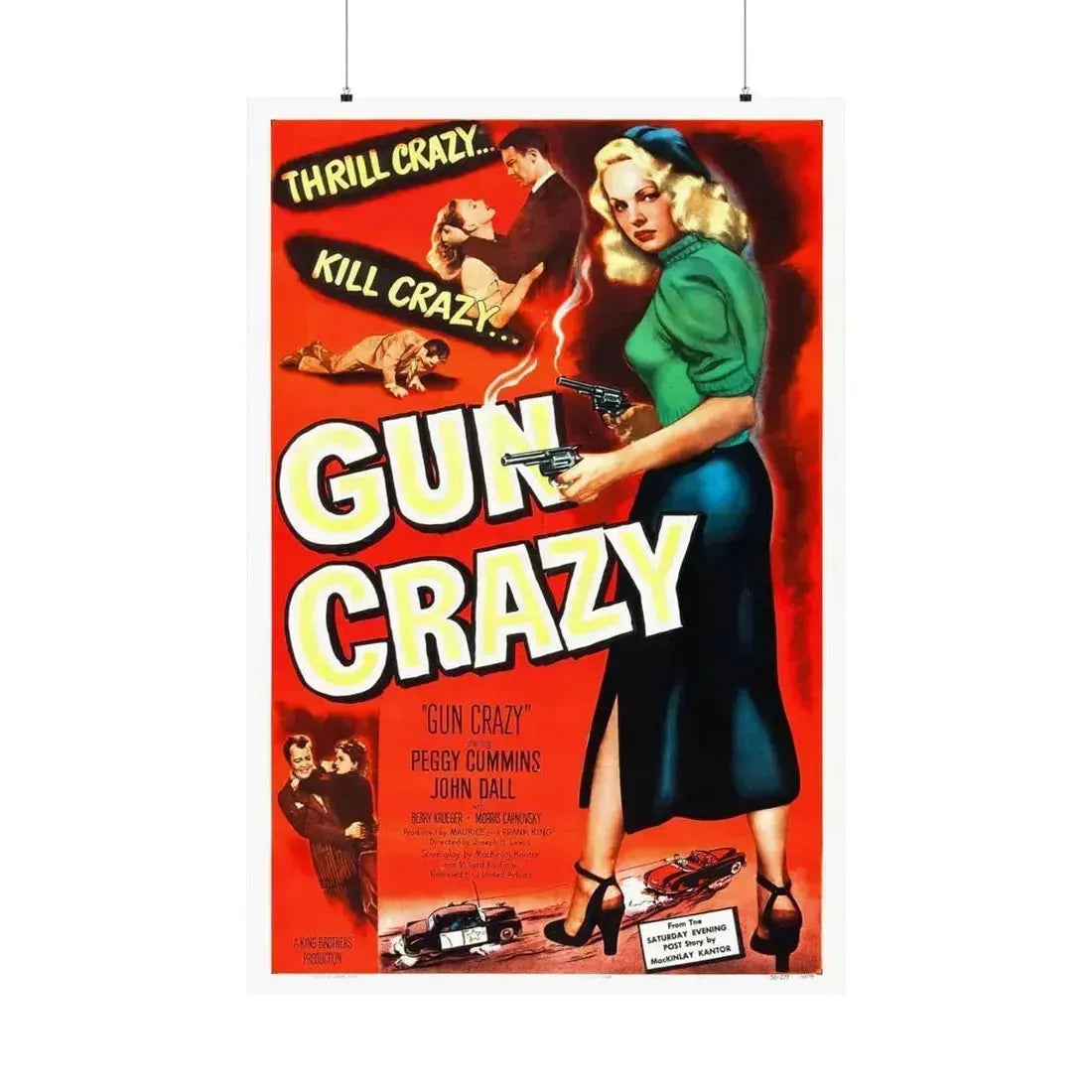 GUN CRAZY (DEADLY IS THE FEMALE) 1950 - Paper Movie Poster 36" x 54" Matte - The Sticker Space