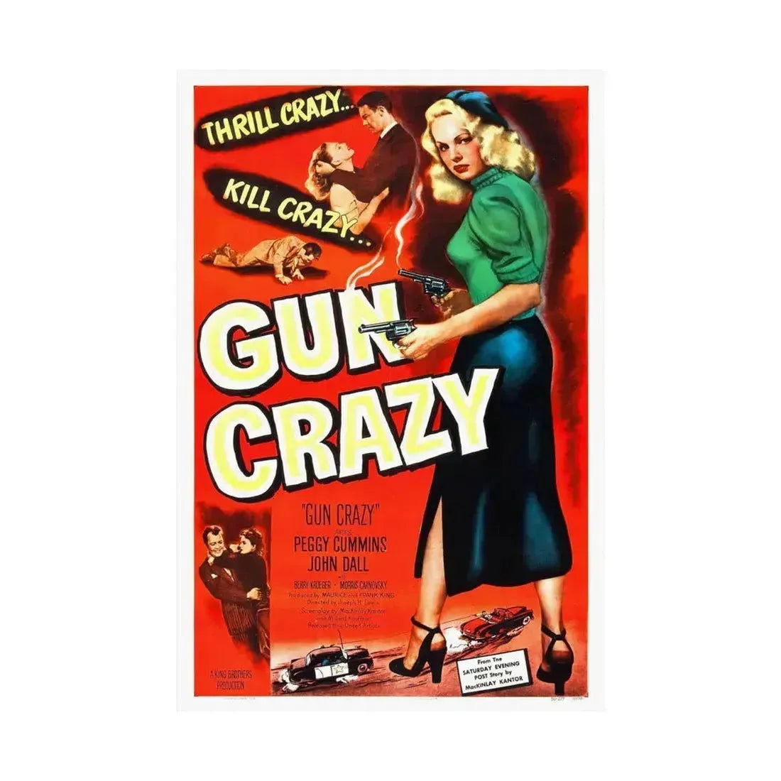 GUN CRAZY (DEADLY IS THE FEMALE) 1950 - Paper Movie Poster - The Sticker Space
