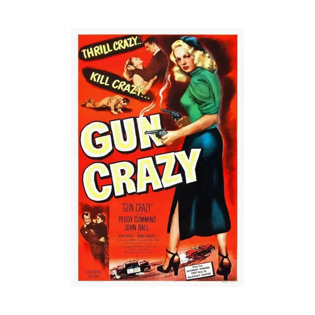 GUN CRAZY (DEADLY IS THE FEMALE) 1950 - Paper Movie Poster - The Sticker Space