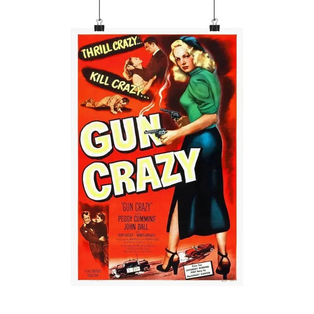 GUN CRAZY (DEADLY IS THE FEMALE) 1950 - Paper Movie Poster - The Sticker Space