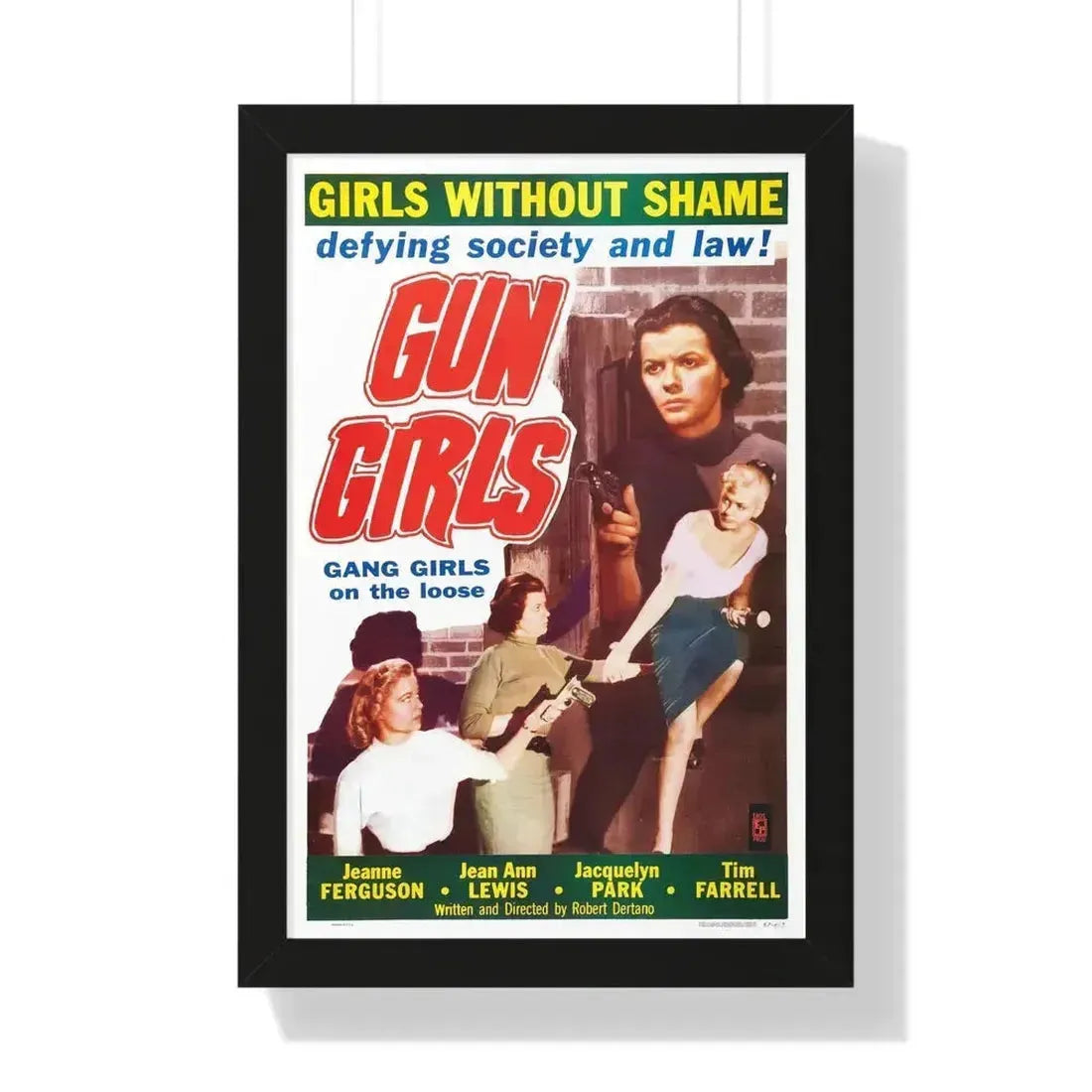 GUN GIRLS 1957 - Framed Movie Poster 16″ x 24″ Black - The Sticker Space
