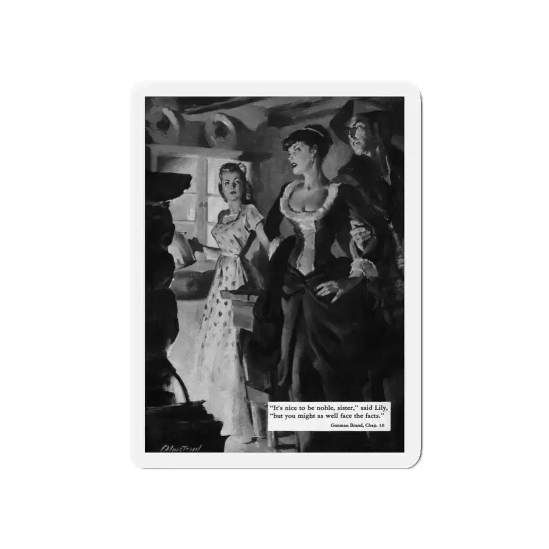 Gunman Brand, Zane Grey's Western, October 1951 (Magazine Illustration) Refrigerator Magnet 5 Inch Die-Cut - The Sticker Space