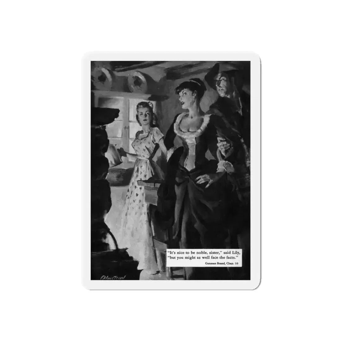 Gunman Brand, Zane Grey's Western, October 1951 (Magazine Illustration) Refrigerator Magnet 6 Inch Die-Cut - The Sticker Space