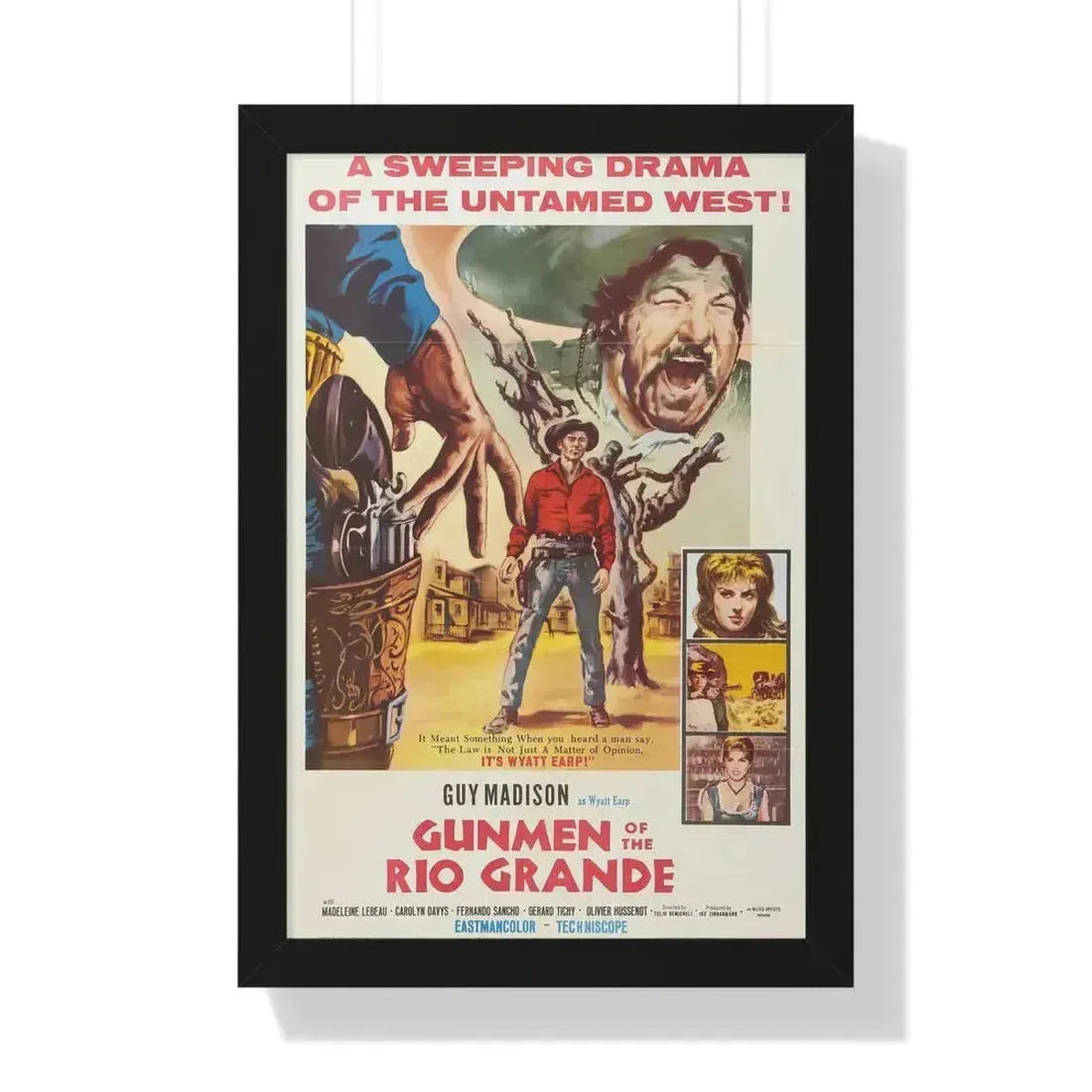 GUNMEN OF THE RIO GRANDE 1964 - Framed Movie Poster 16″ x 24″ Black - The Sticker Space