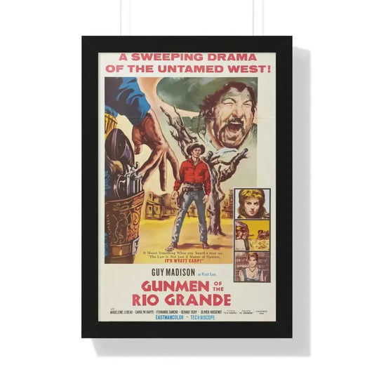 GUNMEN OF THE RIO GRANDE 1964 - Framed Movie Poster 16″ x 24″ Black - The Sticker Space