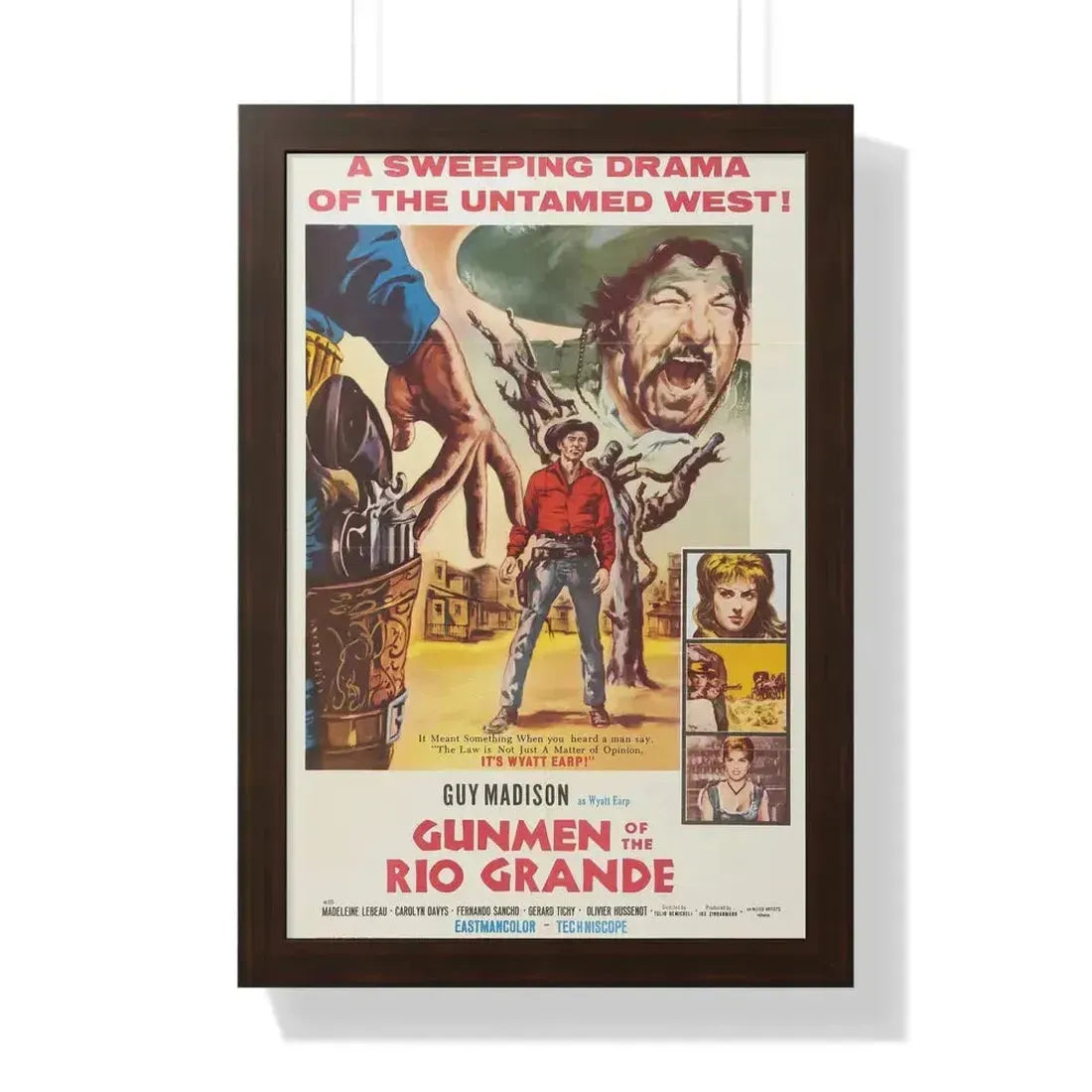 GUNMEN OF THE RIO GRANDE 1964 - Framed Movie Poster 16″ x 24″ Walnut - The Sticker Space