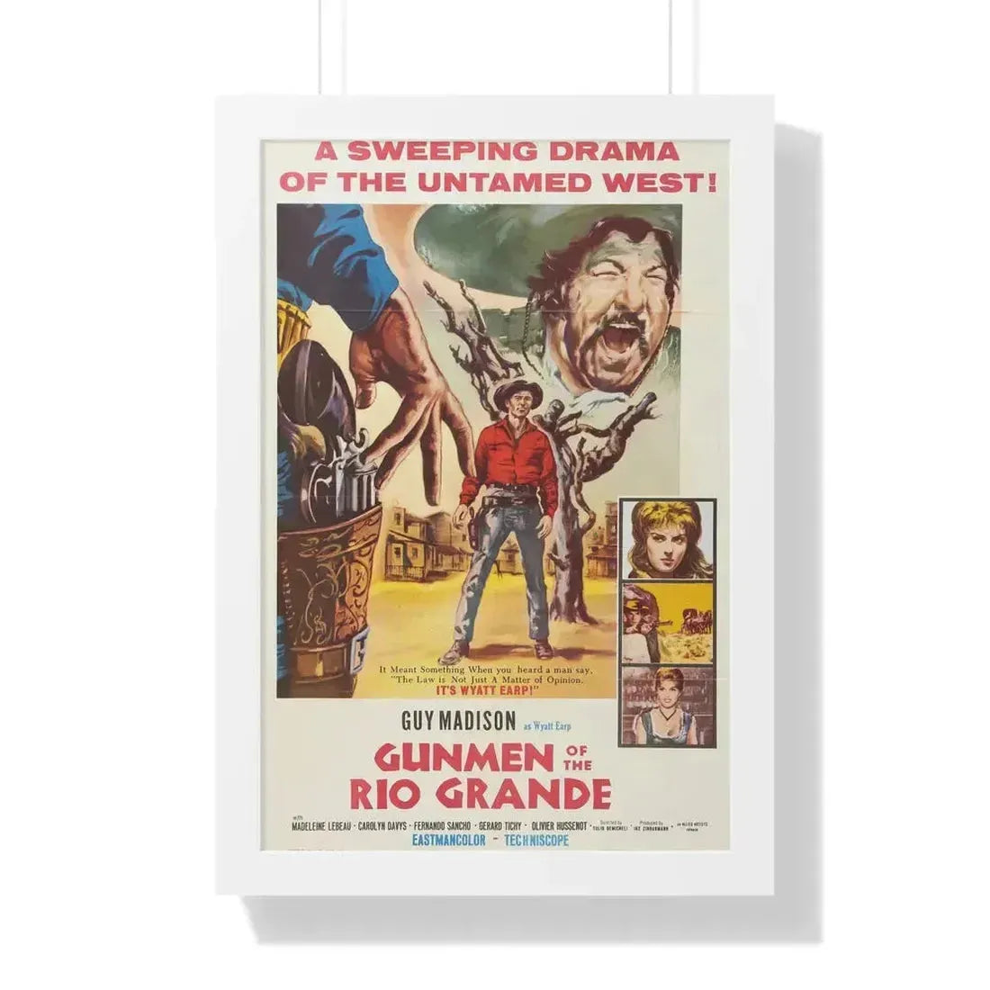 GUNMEN OF THE RIO GRANDE 1964 - Framed Movie Poster 16″ x 24″ White - The Sticker Space