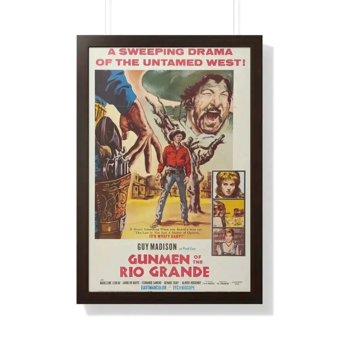 GUNMEN OF THE RIO GRANDE 1964 - Framed Movie Poster 20" x 30" Walnut - The Sticker Space