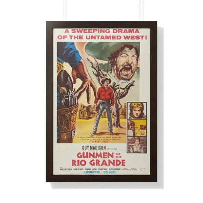 GUNMEN OF THE RIO GRANDE 1964 - Framed Movie Poster 20" x 30" Walnut - The Sticker Space