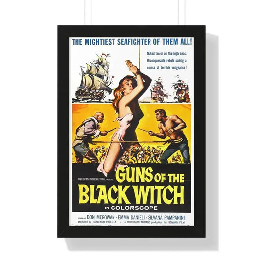 GUNS OF THE BLACK WITCH 1961 - Framed Movie Poster 16″ x 24″ Black - The Sticker Space