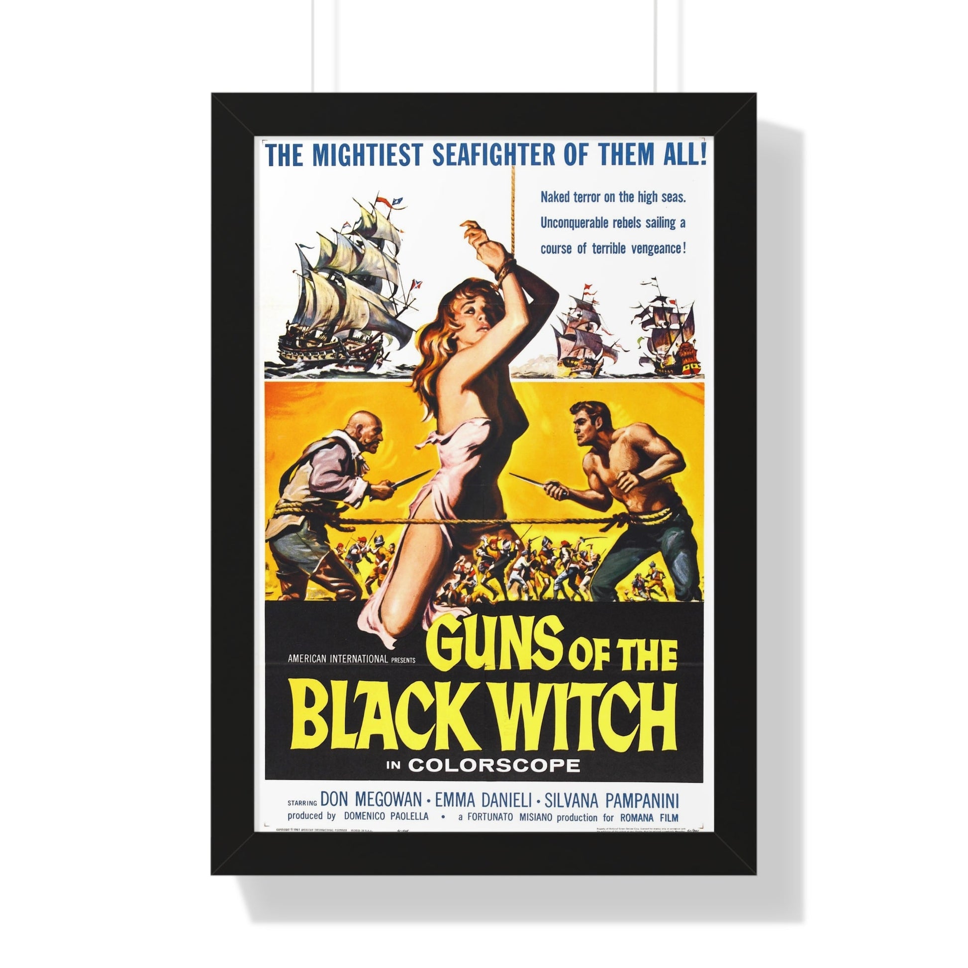 GUNS OF THE BLACK WITCH 1961 - Framed Movie Poster-16″ x 24″-The Sticker Space