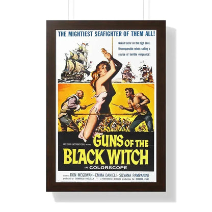 GUNS OF THE BLACK WITCH 1961 - Framed Movie Poster 16″ x 24″ Walnut - The Sticker Space
