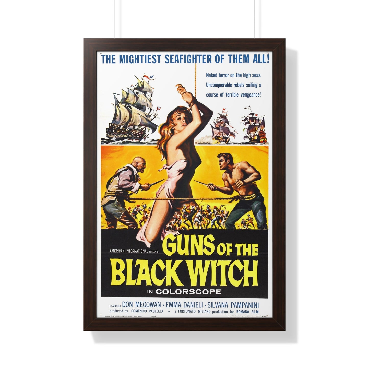 GUNS OF THE BLACK WITCH 1961 - Framed Movie Poster-20" x 30"-The Sticker Space