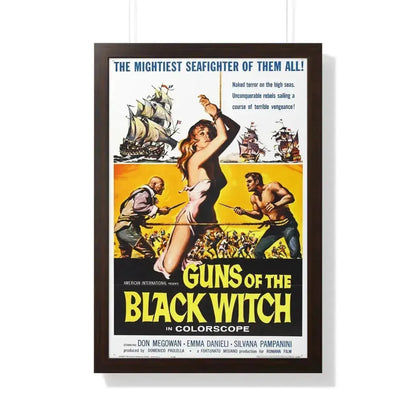 GUNS OF THE BLACK WITCH 1961 - Framed Movie Poster 20" x 30" Walnut - The Sticker Space