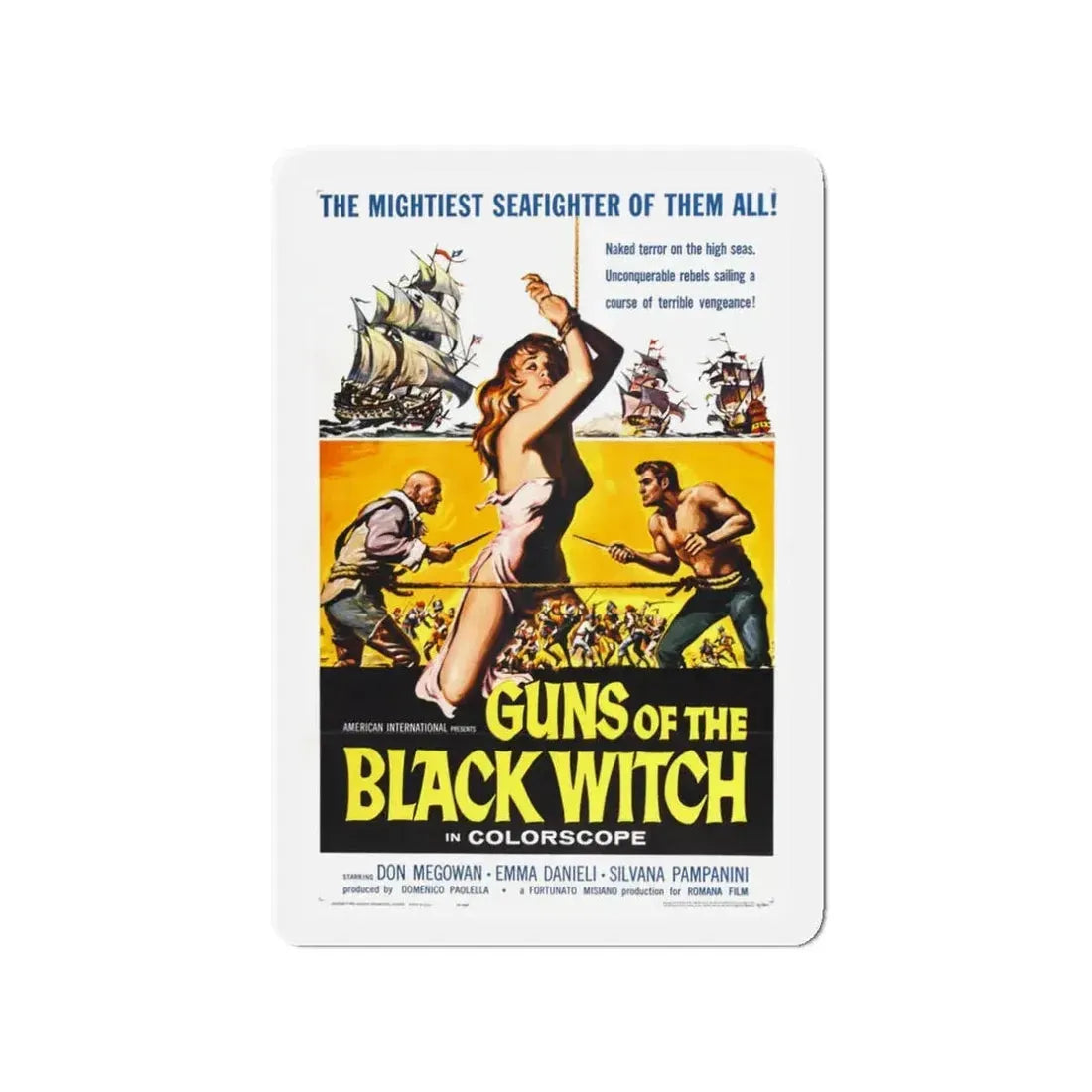 GUNS OF THE BLACK WITCH 1961 Movie Poster - Refrigerator Magnet 3 Inch - The Sticker Space