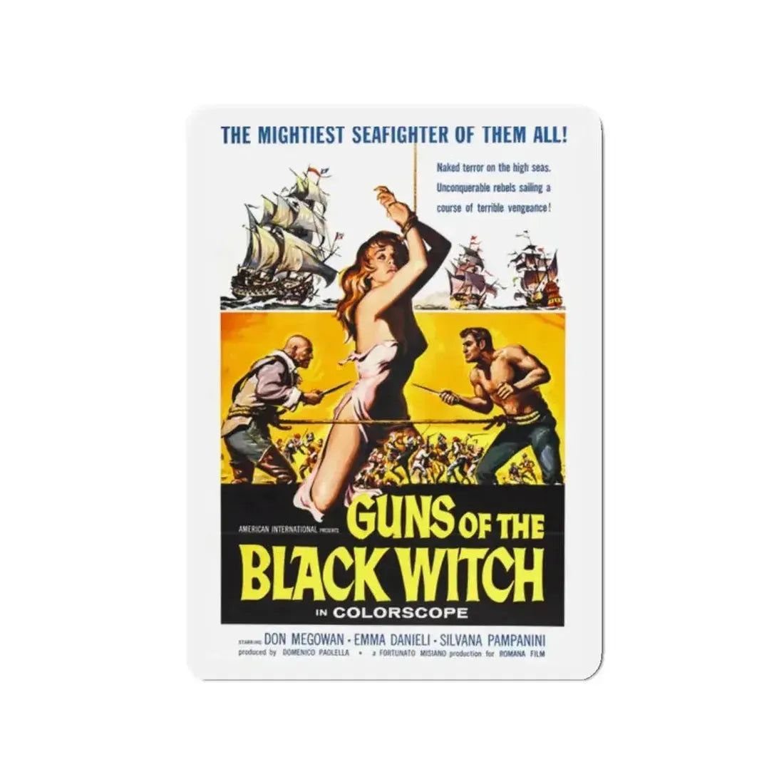 GUNS OF THE BLACK WITCH 1961 Movie Poster - Refrigerator Magnet - The Sticker Space