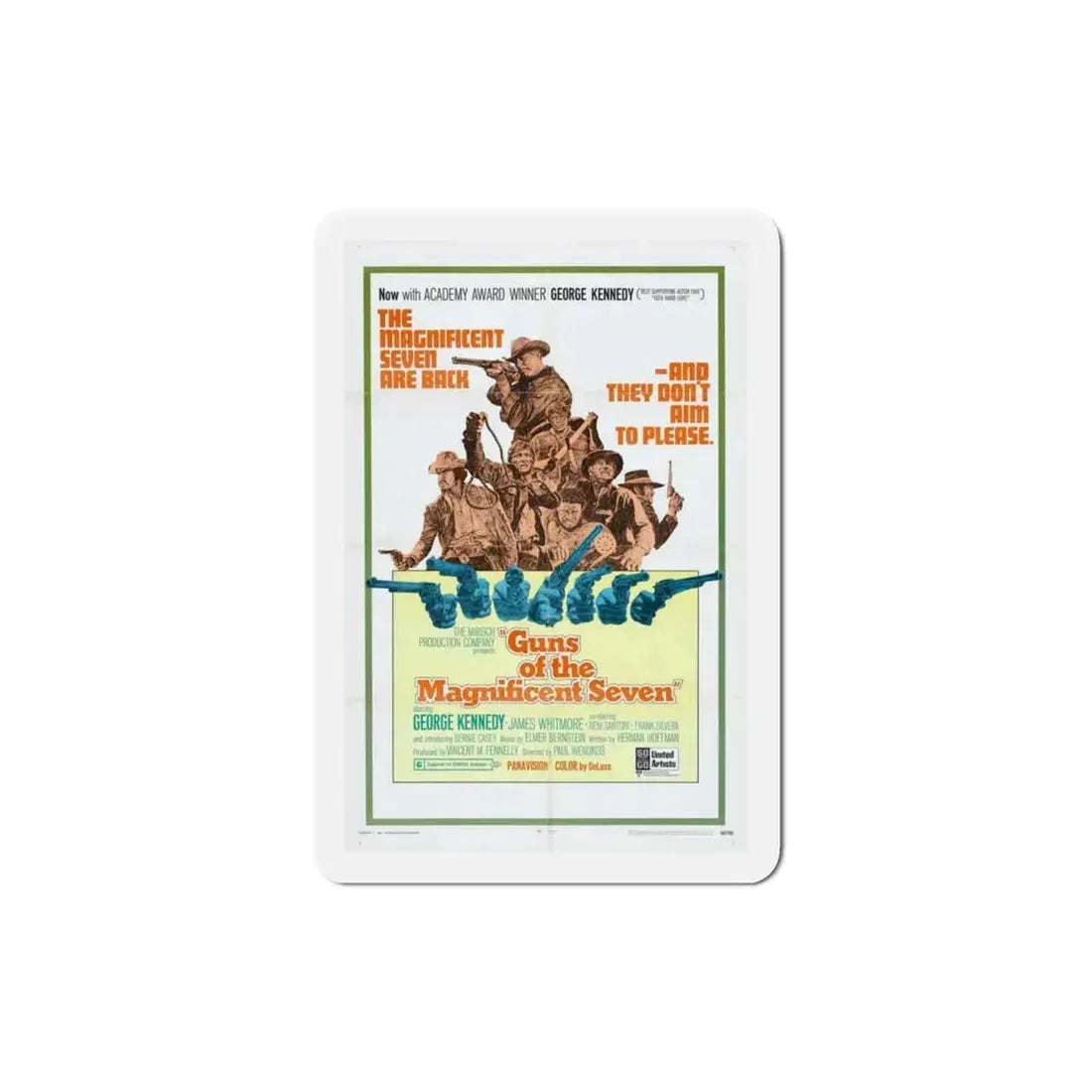 Guns of the Magnificent Seven 1969 Movie Poster Refrigerator Magnet 3 Inch - The Sticker Space