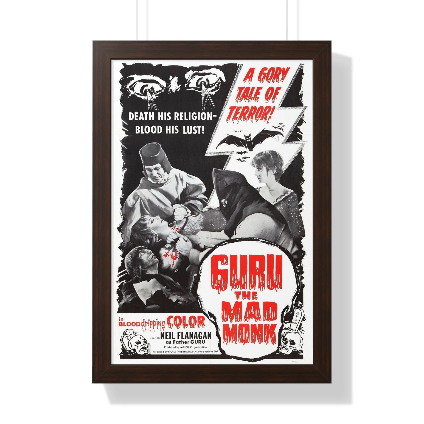 GURU THE MAD MONK 1970 - Framed Movie Poster-16″ x 24″-The Sticker Space