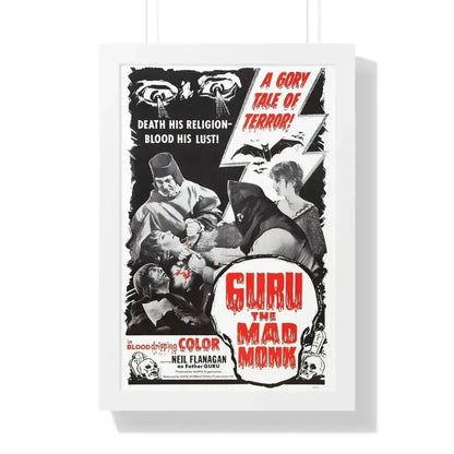 GURU THE MAD MONK 1970 - Framed Movie Poster 16″ x 24″ White - The Sticker Space