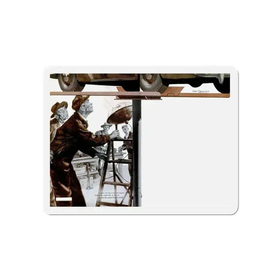 Gus and the Bewitched Brakes, Popular Science, May 1950 (Magazine Illustration) Refrigerator Magnet 6 Inch Die-Cut - The Sticker Space