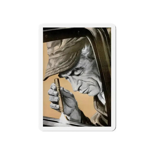 Gus Closes a Sticky Case, Popular Science, 1954 (Magazine Illustration) Refrigerator Magnet 6 Inch Die-Cut - The Sticker Space